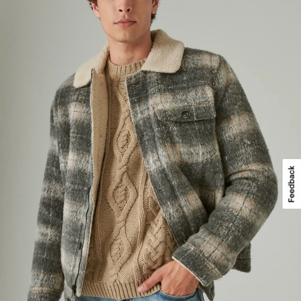 Lucky Brand Plaid Sherpa-Lined Jacket